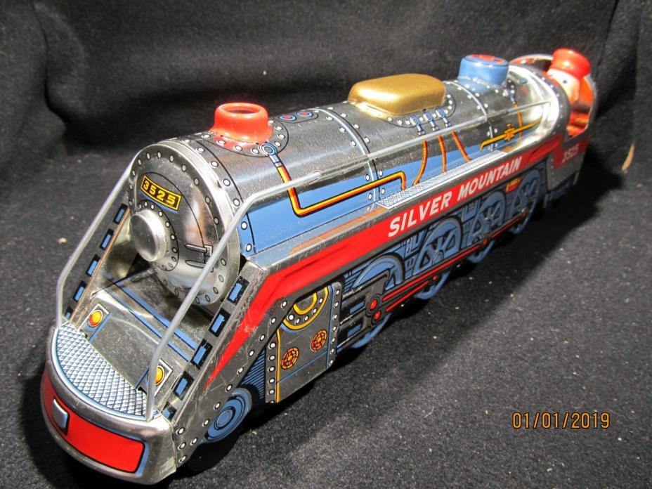 VINTAGE Marx 1960'S Silver Mountain Express Battery Operated Locomotive In Box