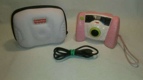 ? Fisher-Price Kid-Tough Digital Camera W/ Case Pink TESTED & WORKING F/BATTERY