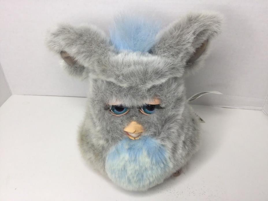 2005 Furby Gray Fur Blue White Chest Blue Eyes Works Hasbro Tiger 59294