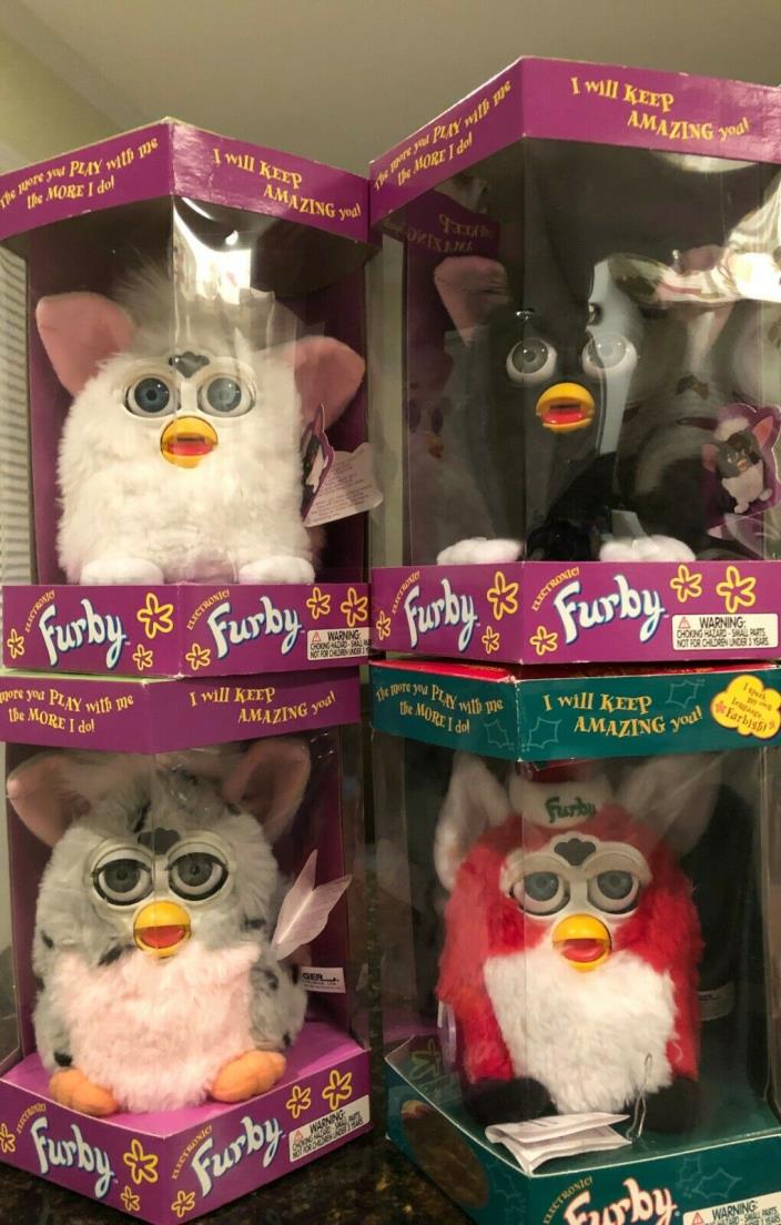 Furby's 1998 Original Lot of 4 (New Condition, Never Opened) !!!!!!!!!!!