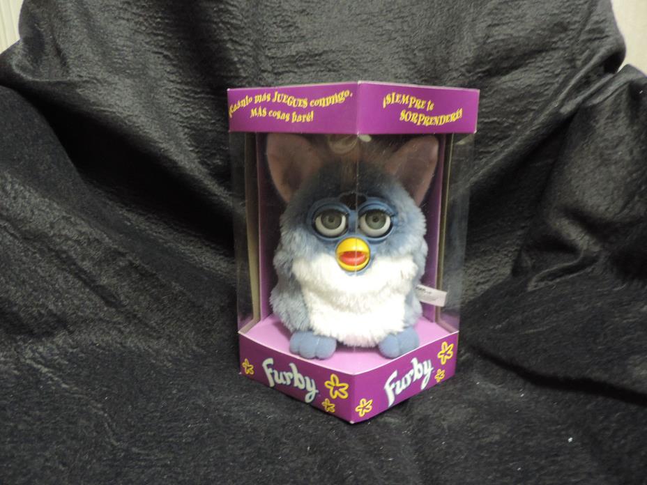1998 FURBY.. BLUE - White Belly - Grey Eyes - Pink Ears  Vintage NIB