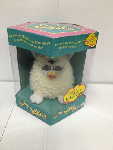 FURBY BABIES G1 WHITE 70-940 Tiger Electronics Hasbro 1999 White Curls
