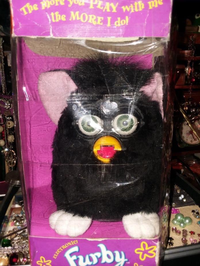 VINTAGE BLACK FURBY FROM 1998 WITH BOX