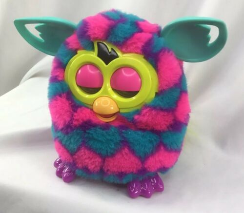 Furby Boom Pink Blue Teal with Hearts Hasbro Interactive works Untested 2012