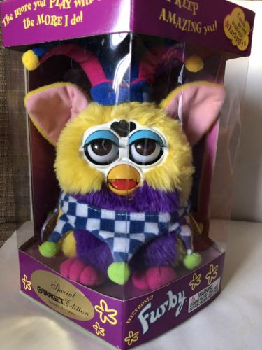 VTG NIB 1999 TARGET SPECIAL EDITION FURBY - JESTER W/ BROWN EYES - COLLECTIBLE