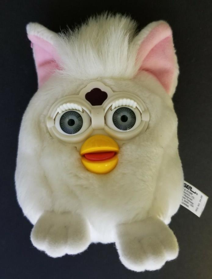 1999 Furby Buddies All White, Grey Eyes, Pink Ears.- NO. 70-7000