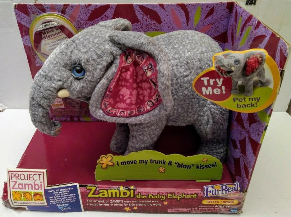 Zambi Baby Elephant FurReal Friend Limited Edition Interactive Hasbro Box Toy