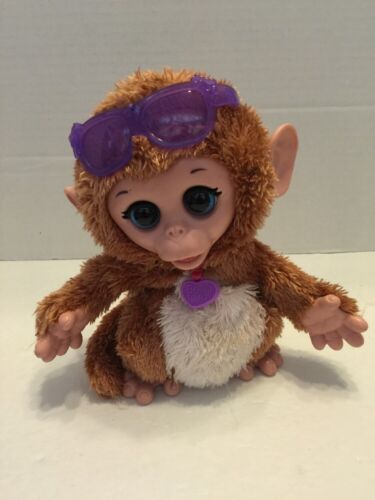Hasbro FurReal Friends Baby Cuddles My Giggly Monkey Plush Pet Works Great !!!