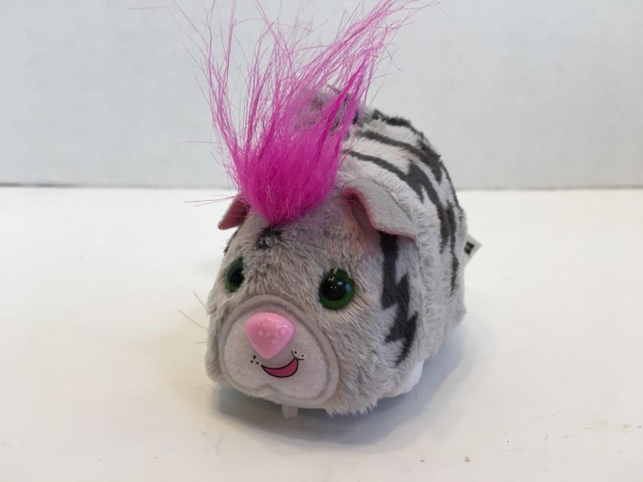 FurReal Friends Hasbro Furry Frienzies Electronic Tabby Cat Pink Hair Works!