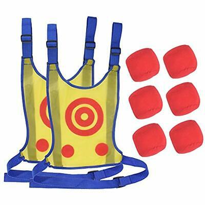 2 Pack Kids Dodgeball Tag Sticky Vest Set Outdoor Throwing Target Game With 1 