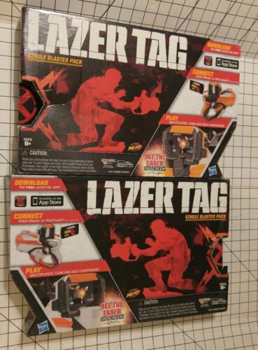 Set of 2 Complete Lazer Tag Single Blaster Battle Pack Nerf