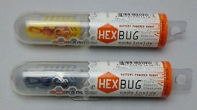 HexBug Nano Bug Insect Robot Newton Series Yellow & Grey Lot Of 2 NEW