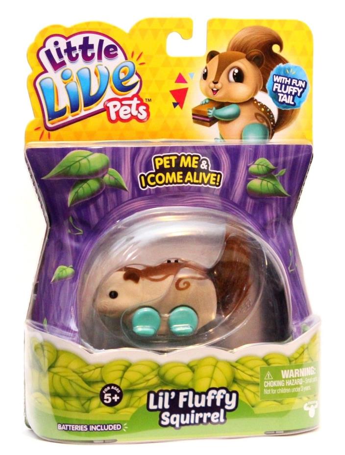 Little Live Pets Lil' Fluffy Squirrel Figure 25 Sounds Donutty Brown 28375 NEW!