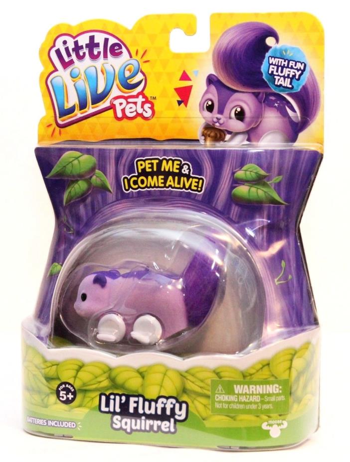Little Live Pets Lil' Fluffy Squirrel Figure 25 Sounds Twinkle-Tail Purple NEW!