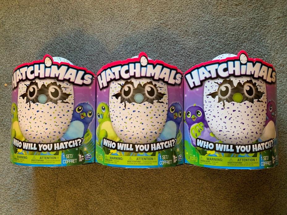LOT of 3 |  Hatchimals Surprise Egg Interactive Plush Toy | Draggles | 2016