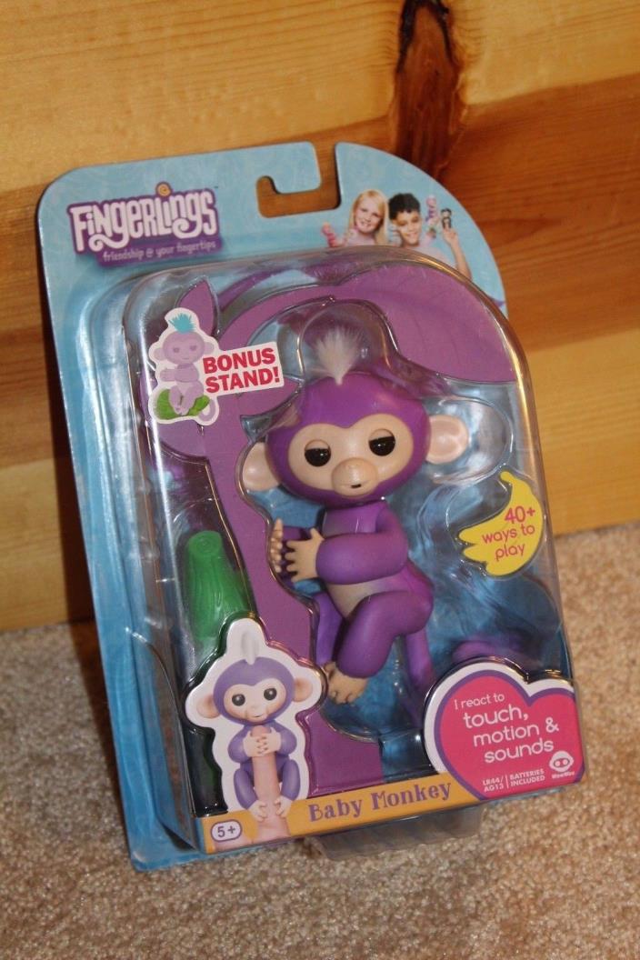 FINGERLINGS Purple MIA Monkey Baby Fingerling Authentic Wowwee ORIGINAL Bonus