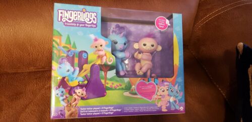FINGERLINGS Monkey Coral & Unicorn Callie See Saw Teeter Totter Play Set NEW