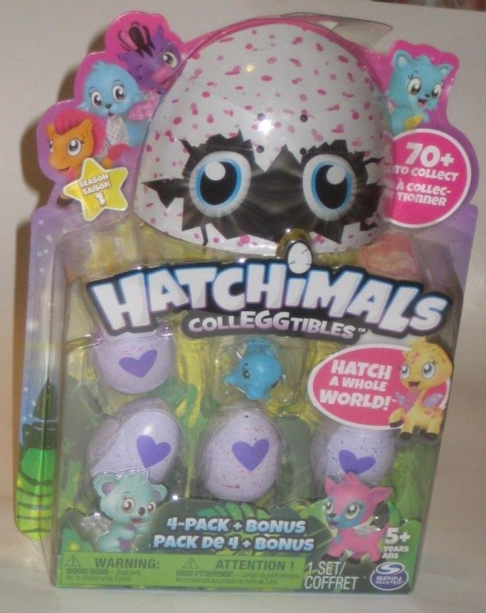 SEASON 1 HATCHIMALS CollEGGtibles 4 PACK + BONUS by SPINMASTER w/Ocean ANIMAL