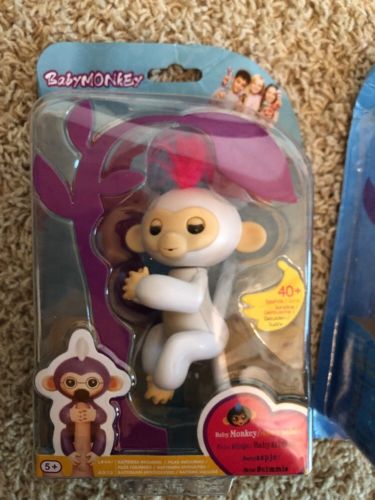 Baby Monkeys Fingerling Bella Wowwee White Pink Hair