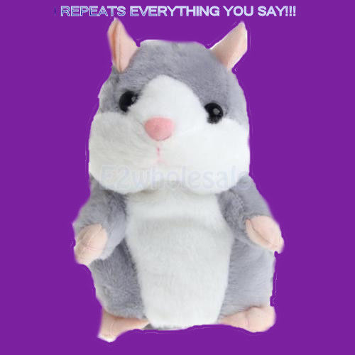 Talking Hamster Pet Plush Toy Sound Recorder Hamster Educational Toy GRAY
