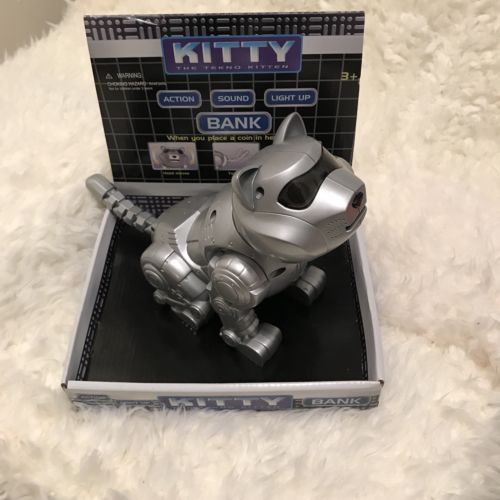 HTF Manley Toy Quest.Kitty The Tekno Kitten Robot Bank.New.#68007 Rare Vintage