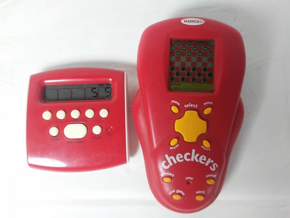 Radica Pocket Poker And Radica Hand Held Checker Game Electric Handheld Games