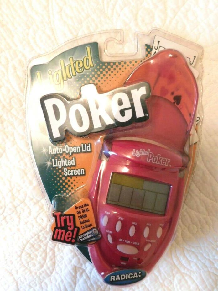 NEW Sealed Radica Poker Game Protective Auto-Open Lid Lighted Screen Hand Held