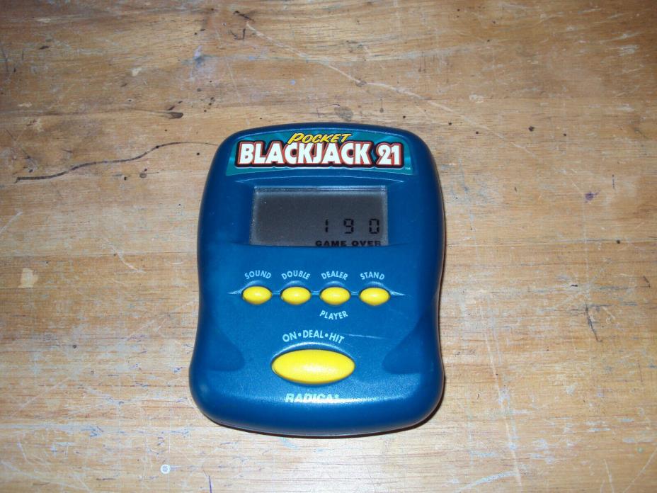 Vintage Radica 1997 Pocket Blackjack 21 * Working Hand Held Electronic Game *
