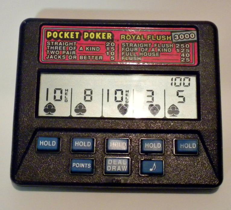 Radica Pocket Poker Royal Flush 3000 Electronic Handheld Game Model 1310