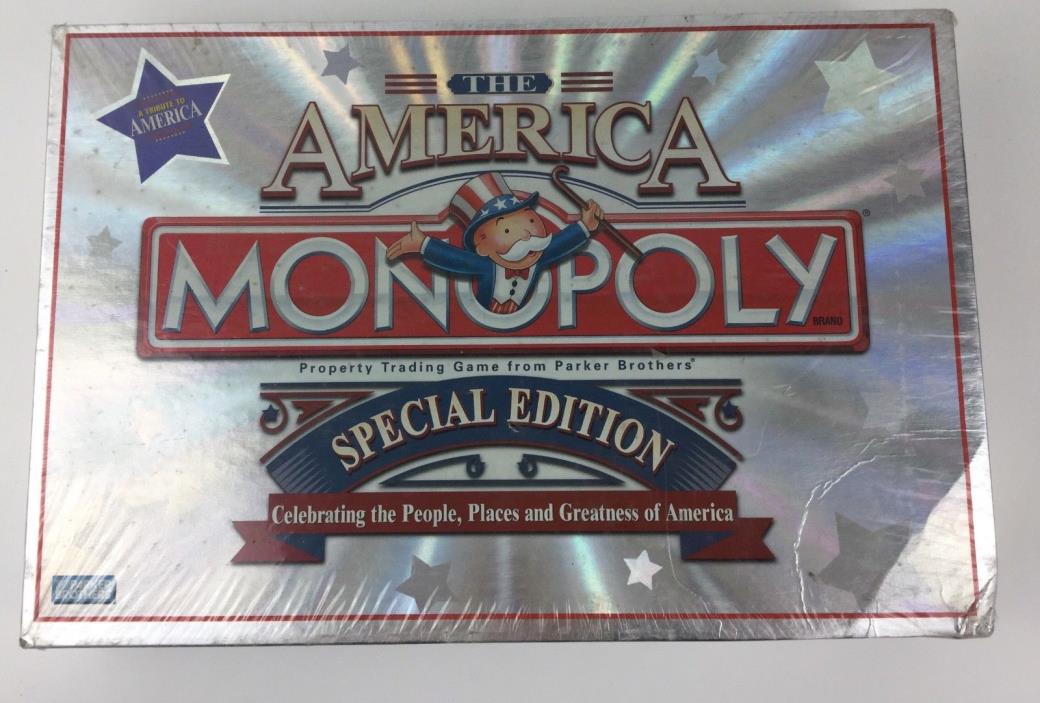Monopoly Game Family Board Sealed The America Special Edition  2002 vintage New