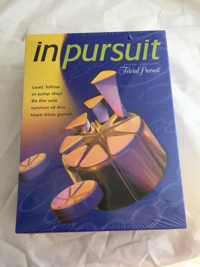 In Pursuit Board Game New Sealed Team Trivia Party Game by Hasbro Trivia