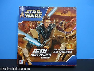 Star Wars Jedi Unleashed Board Game Battle on Geonosis 2002 Family Complete MB