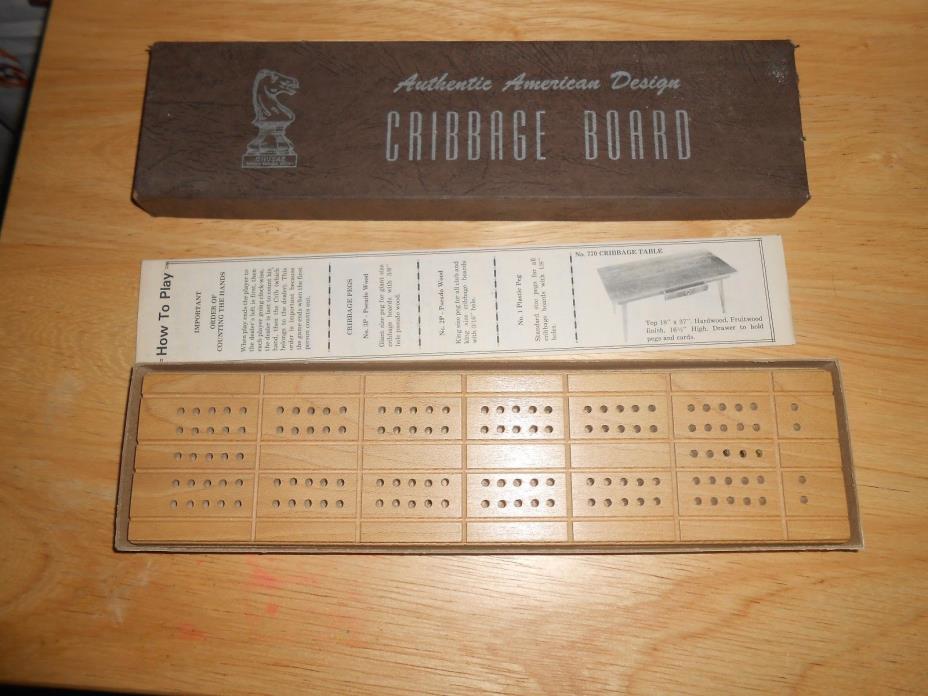 vintage drueke authentic american design cribbage board no5