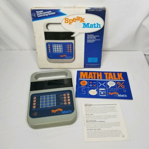 Vintage Texas Instruments Speak & Math With Box Manual Working 1980 Electronics
