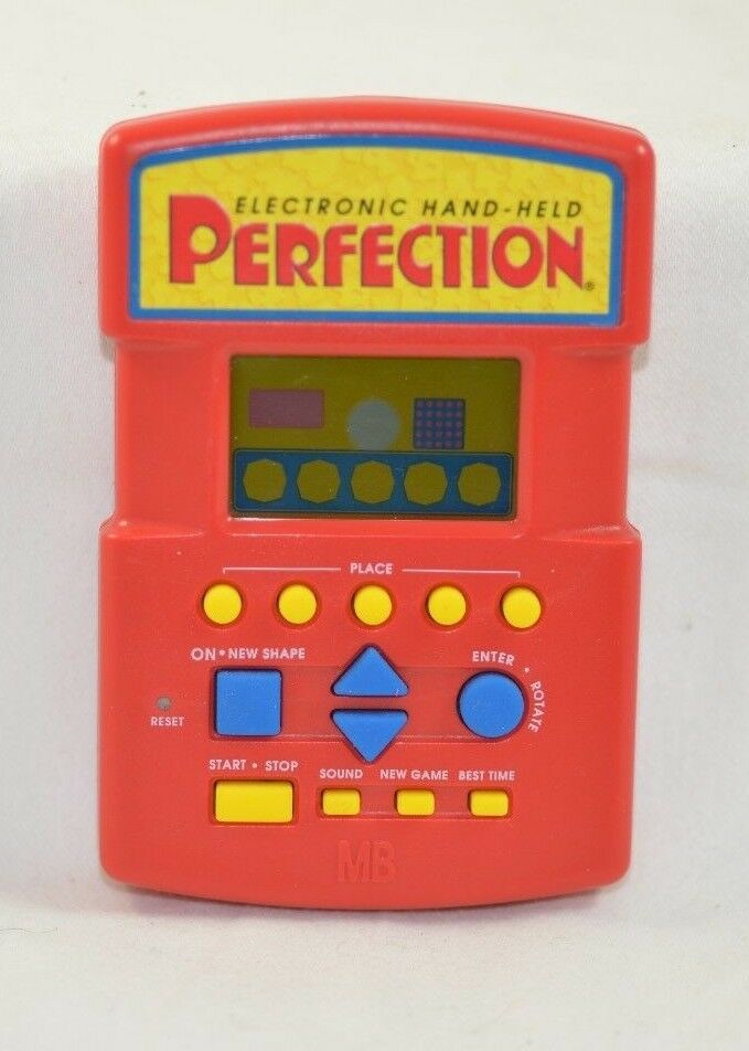 MILTON BRADLEY PERFECTION ELECTRONIC HANDHELD GAME 1996 TESTED FAST-FREE SHIP