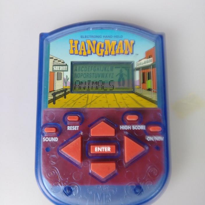 Milton Bradley MB Hangman Handheld Electronic Travel Game 1995 Works