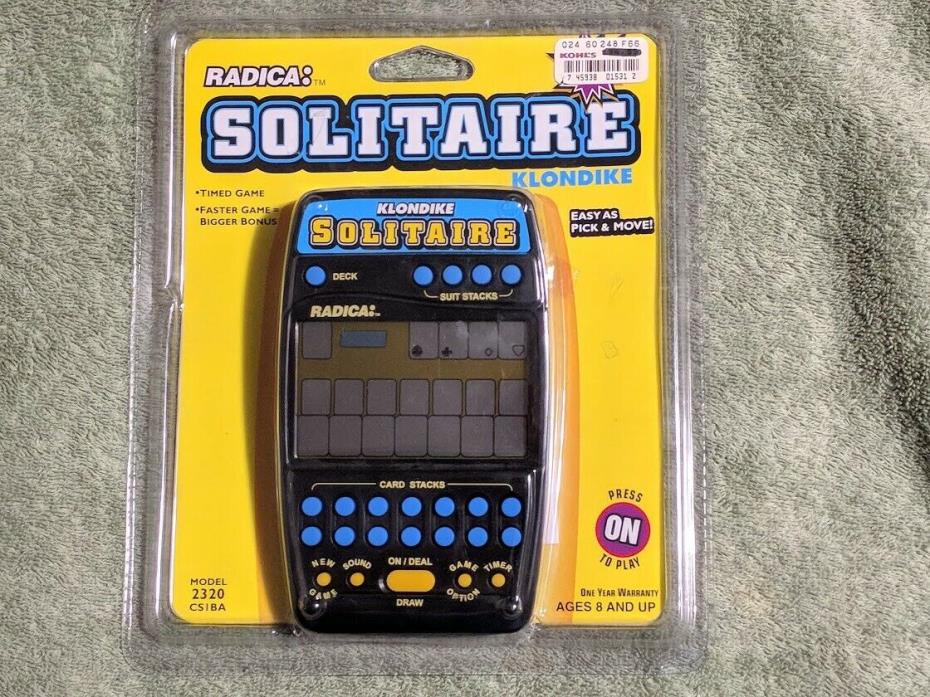 Radica 2320 Klondike Solitaire Electronic Handheld Card Game Vegas BRAND NEW