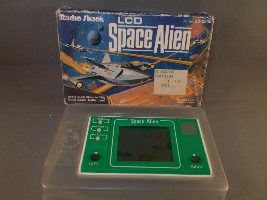 Vintage Radio Shack LCD Space Alien Electronic Handheld Game with Box