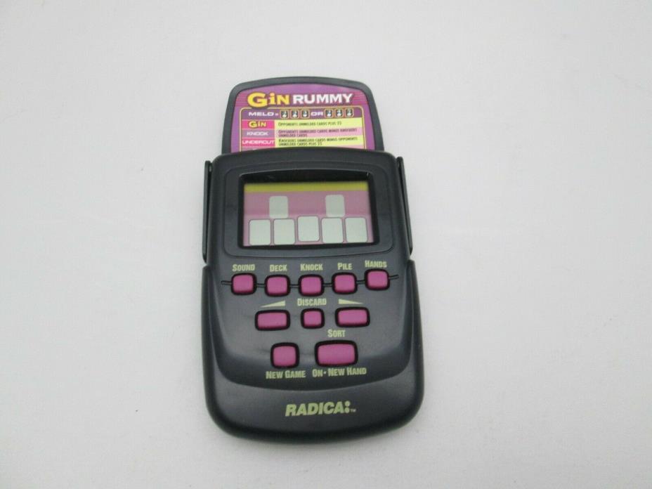 RADICA GIN RUMMY ELECTRONIC HANDHELD GAME CASINO CARD LCD TOY TRAVEL POCKET