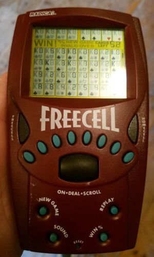 Radica Freecell Handheld Electronic Portable Travel Game 1999 Tested