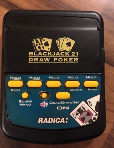 Radica Draw Poker 2000 & Blackjack 21 Flip Top Handheld Game Model #2812