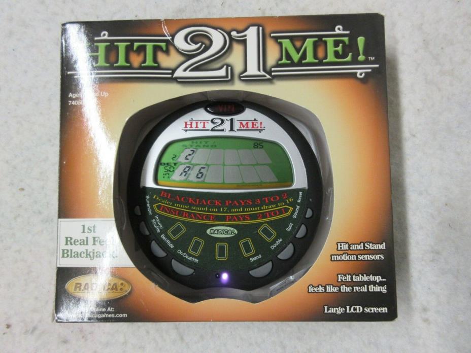 Electronic Handheld Game Hit Me 21 Blackjack Radica with Box and Instructions