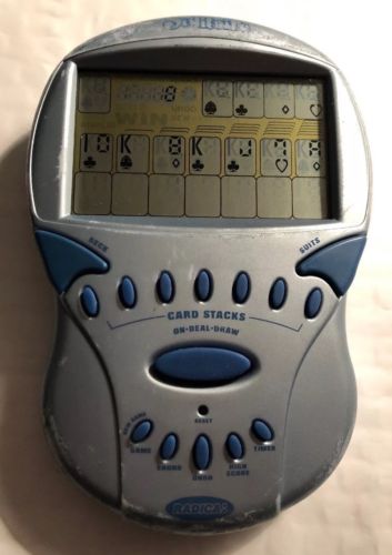 Radica big screen Solitaire electroinc handheld game blue 2000 working