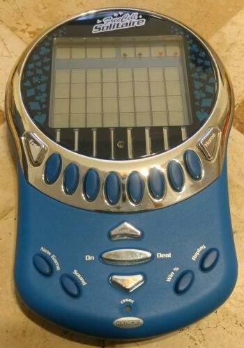 Radica free cell solitaire hand held electronic game with box blue 2003