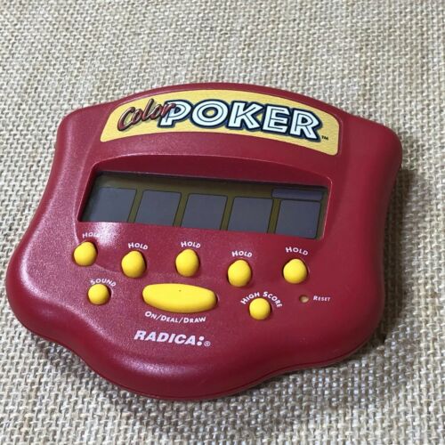 Radica Color Poker Electronic Handheld Game 1999  Tested Works   FREE SHIP