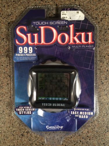 Touch Screen Sudoku Puzzles Electronic Handheld Portable Game Excalibur 453K-CS