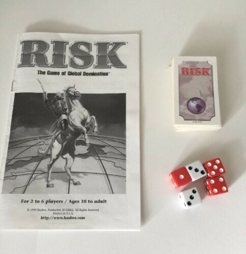 1999 Risk Board Game Parts Dice Instructions And 44 Cards