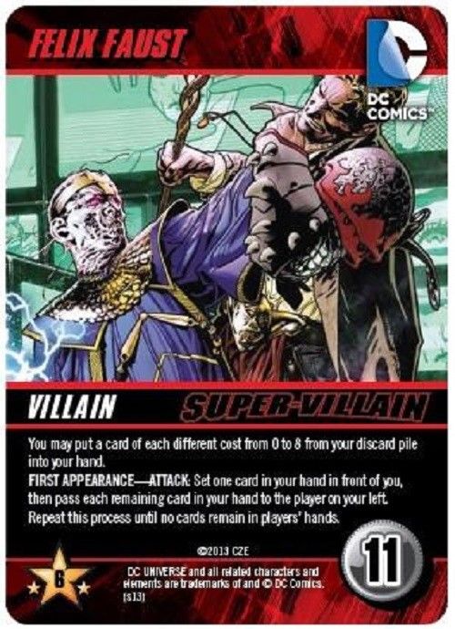 ~DC DECK BUILDING GAME FELIX FAUST SUPER-VILLAIN PROMO CARD CRYPTOZOIC NEW!~