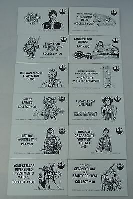 1997 Star Wars Monopoly Classic Trilogy Replacement Rebel Cards