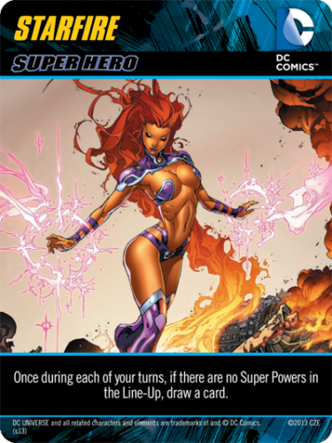 ~DC DECK BUILDING GAME STARFIRE SUPER HERO PROMO CARD CRYPTOZOIC NEW!~